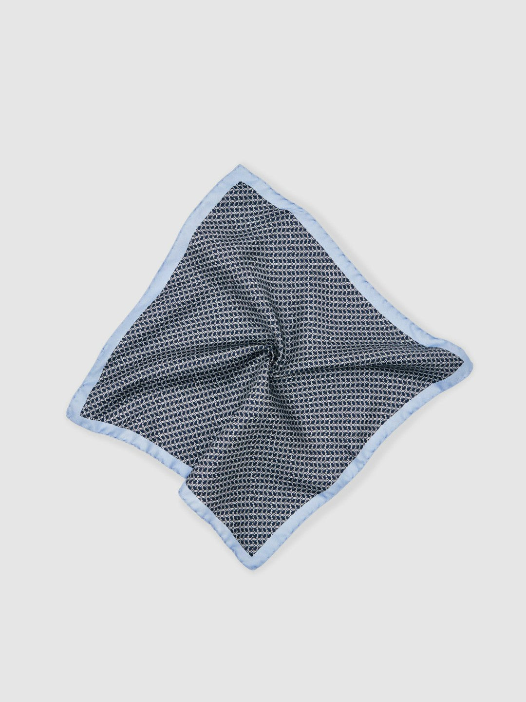 Geo Chain Detail Pocket Square Navy | Men