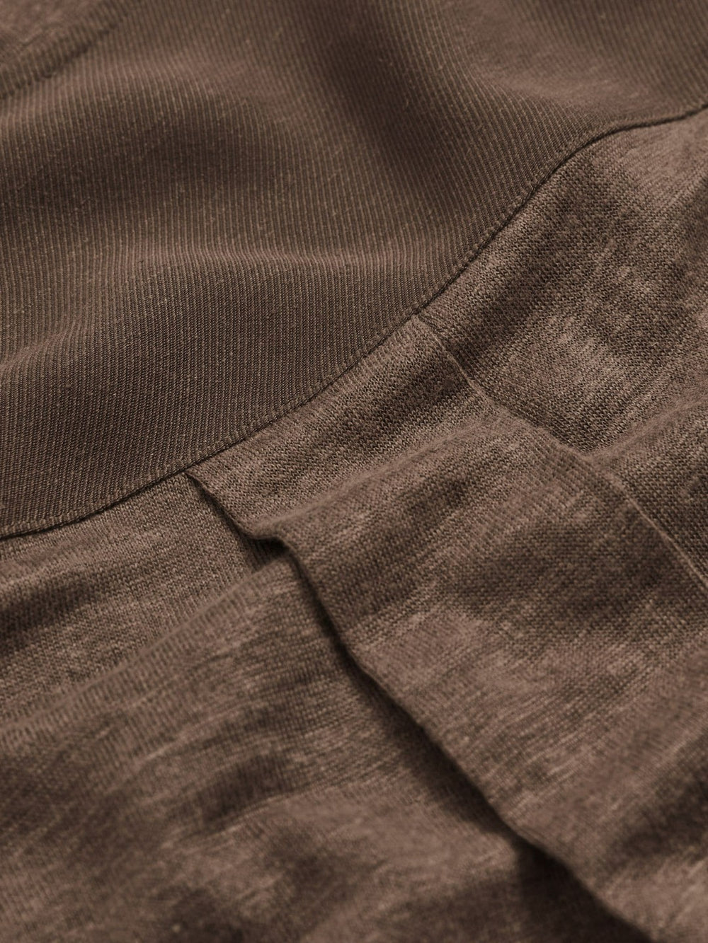 Linen V-Neck T-Shirt Brown | Women
