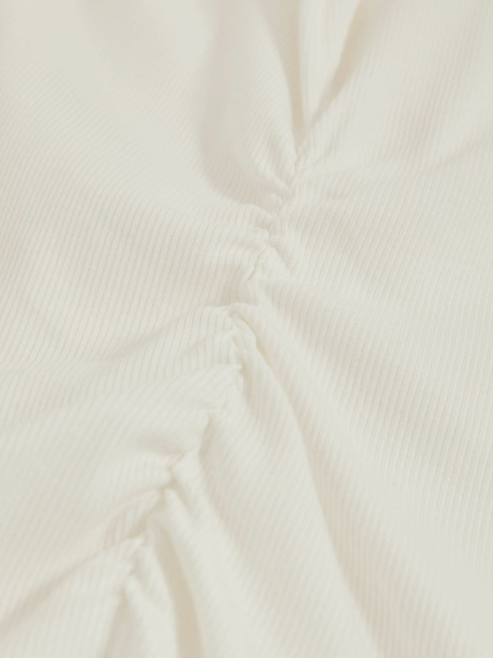 Stretch-Cotton Ruched Ribbed T-Shirt White | Women