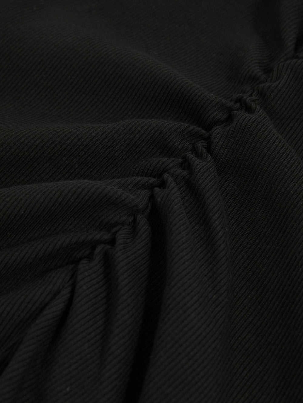 Stretch-Cotton Ruched Ribbed T-Shirt Black | Women
