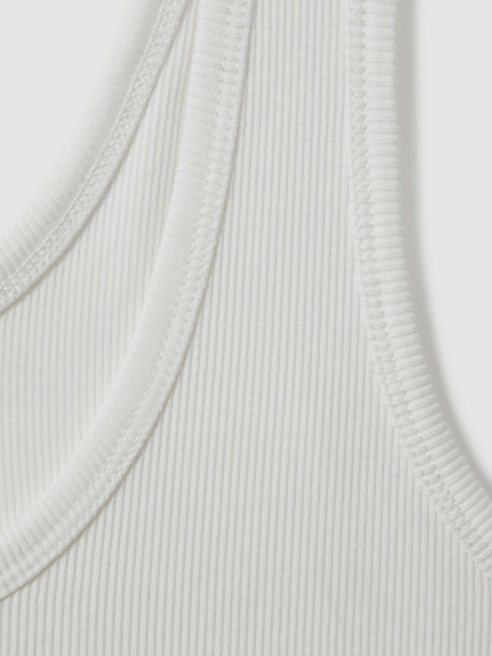 Stretch-Cotton Ribbed Vest White | Women