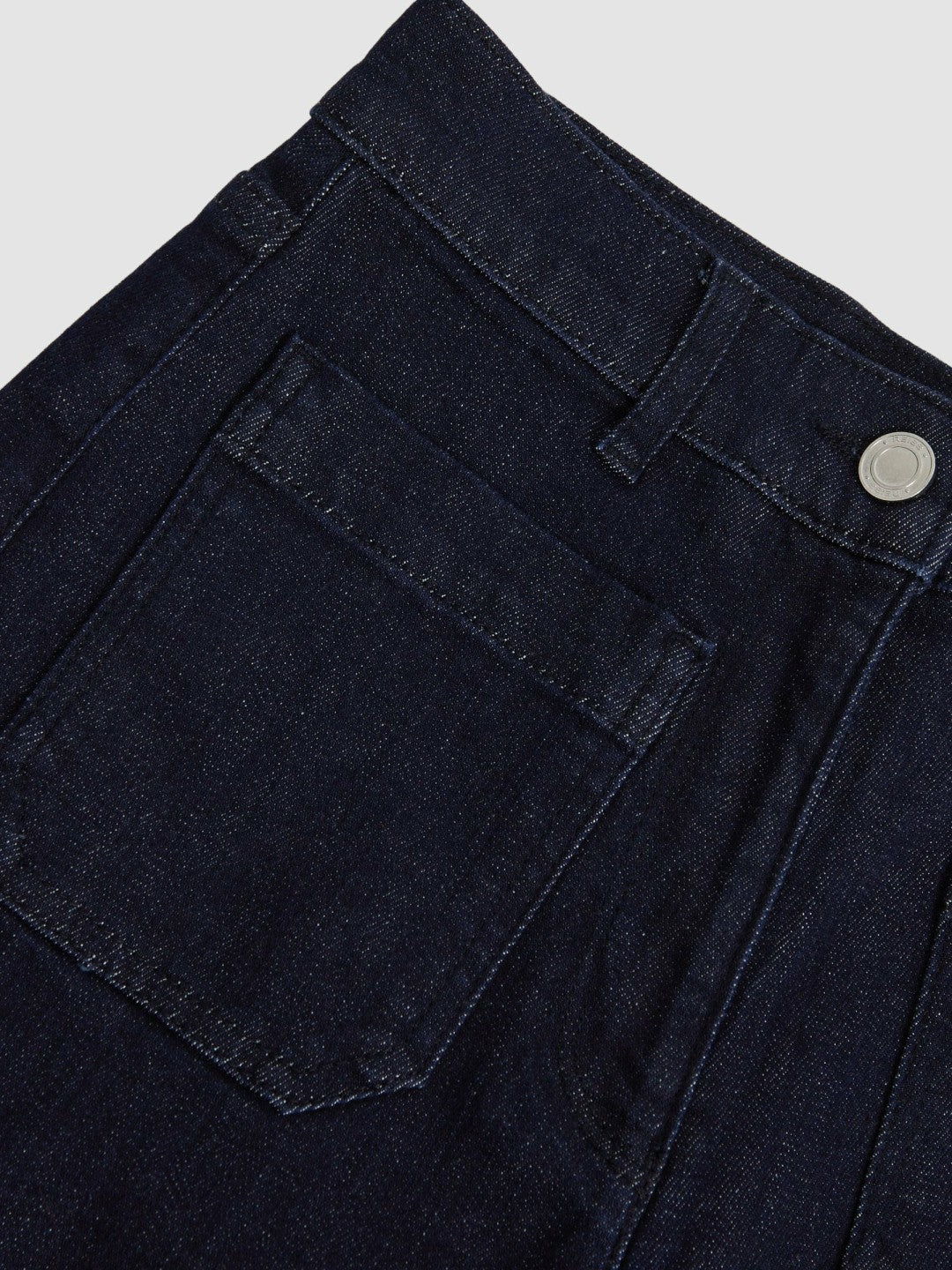 Petite Patch Pocket Wide Leg Jeans Dark Blue | Women
