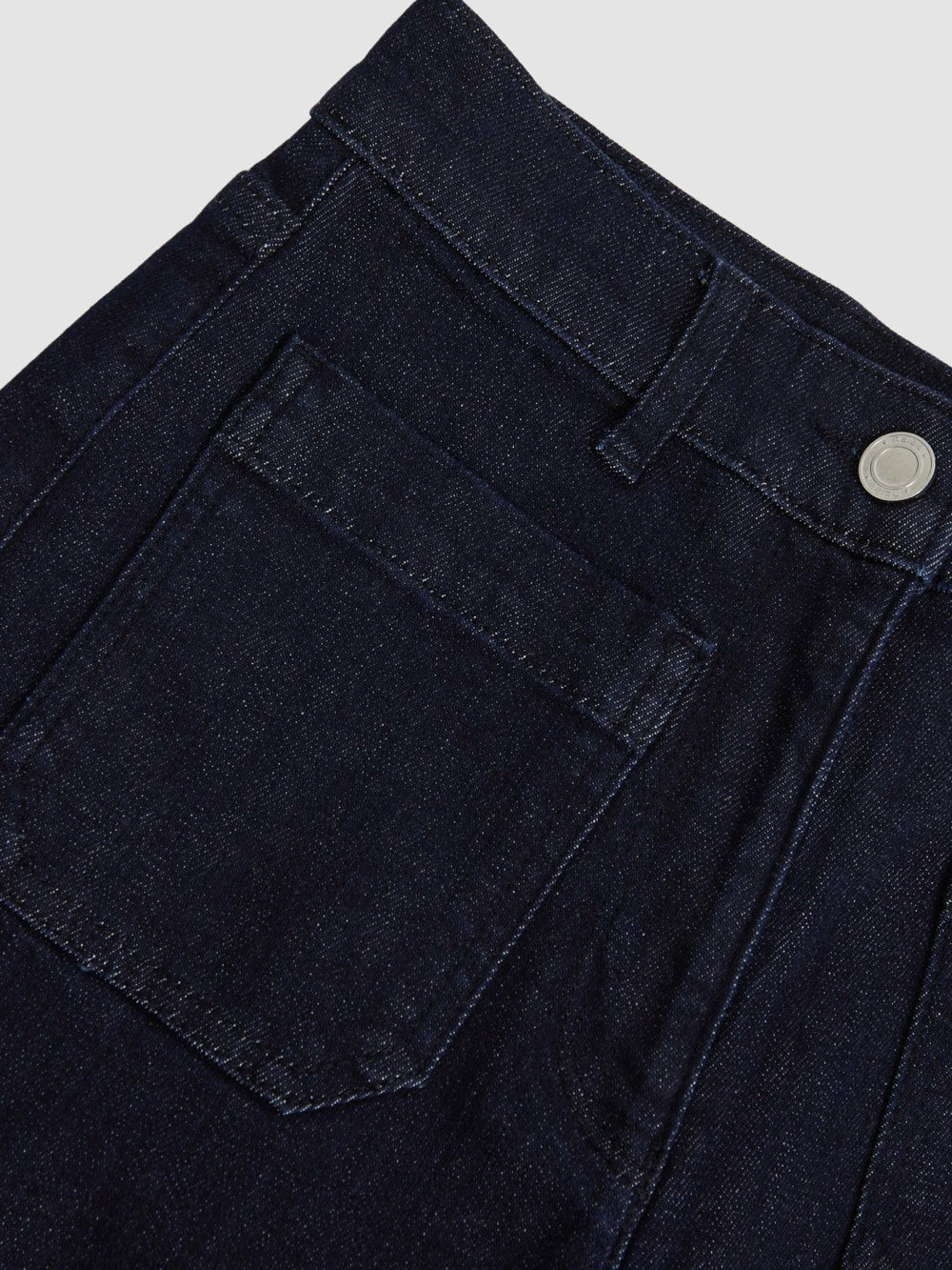 Petite Patch Pocket Wide Leg Jeans Dark Blue | Women