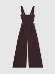 Petite Wide-Leg Cut-Out Jumpsuit Burgundy | Women