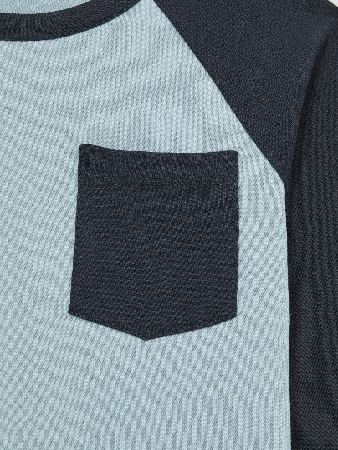 9-13 yrs Cotton Colour-Block Long-Sleeve T-Shirt Navy Blue | Children & Baby