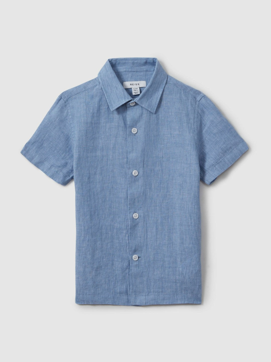 3-9 yrs Short Sleeve Linen Shirt Sky Blue | Children & Baby