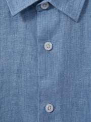 3-9 yrs Short Sleeve Linen Shirt Sky Blue | Children & Baby