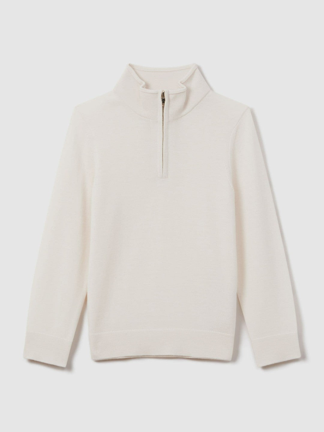 3-9 yrs Wool Half-Zip Funnel Neck Jumper Snow | Children & Baby