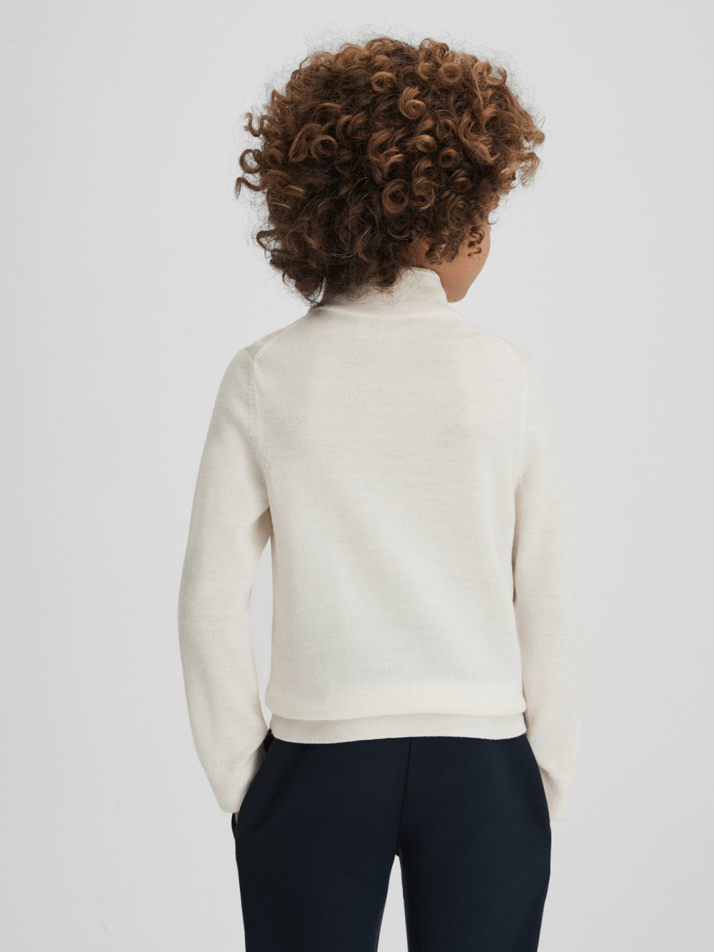 3-9 yrs Wool Half-Zip Funnel Neck Jumper Snow | Children & Baby