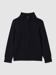 3-9 yrs Wool Half-Zip Funnel Neck Jumper Navy | Children & Baby
