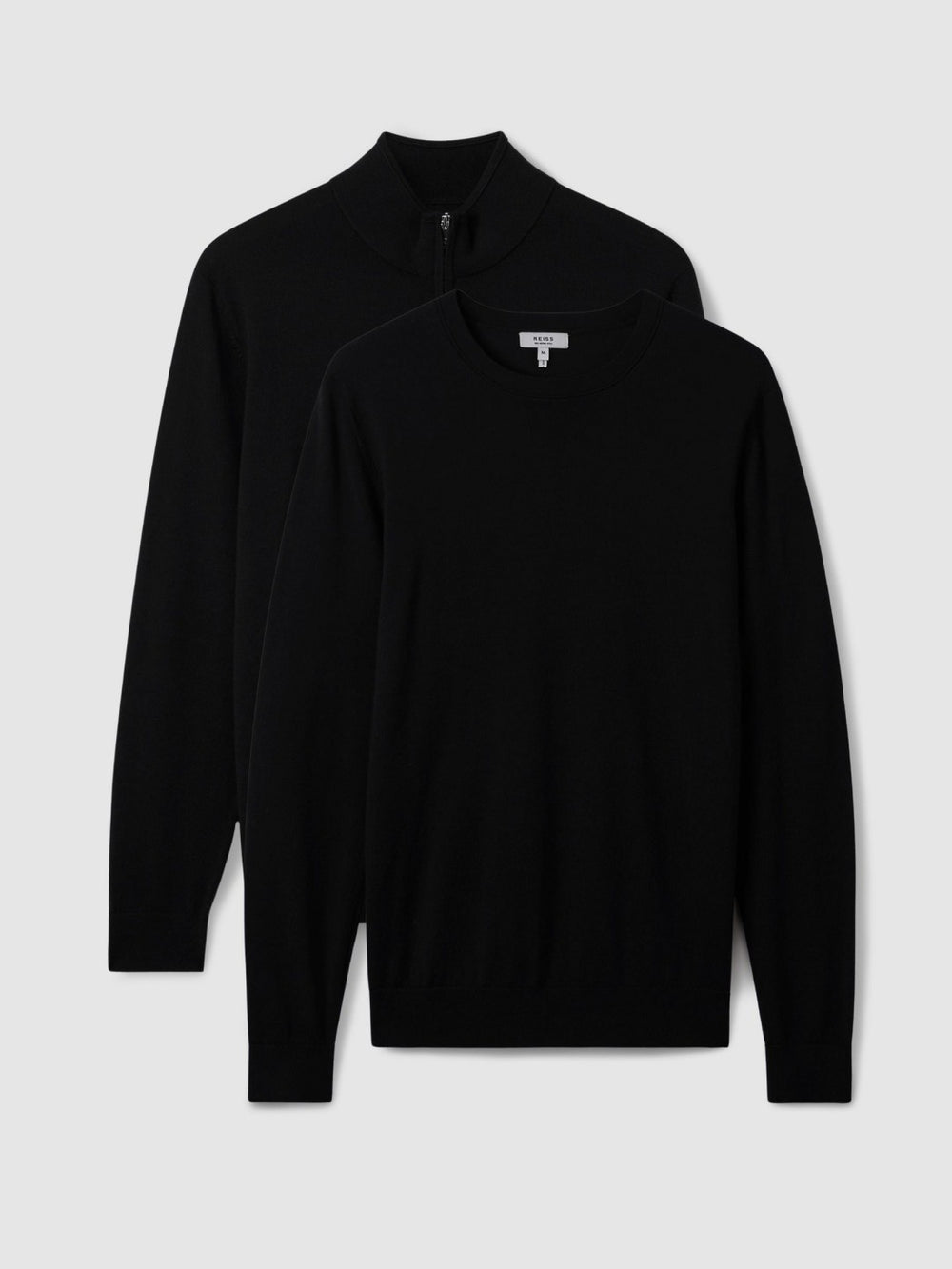 Pack of Two Merino Wool Jumpers Black | Men