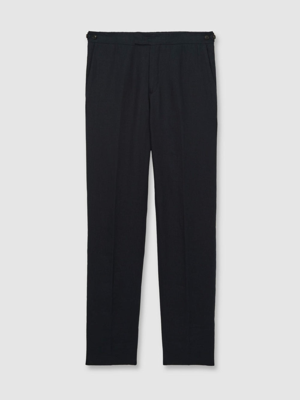 Slim Fit Linen Adjuster Trousers Navy | Men