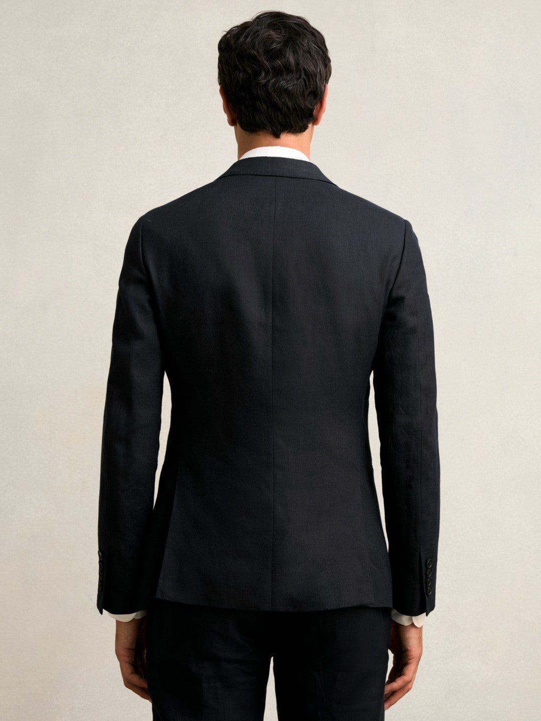 Slim-Fit Single Breasted Linen Blazer Navy | Men