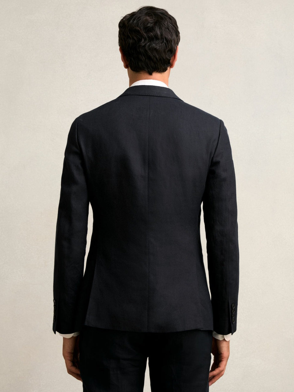 Slim-Fit Single Breasted Linen Blazer Navy | Men