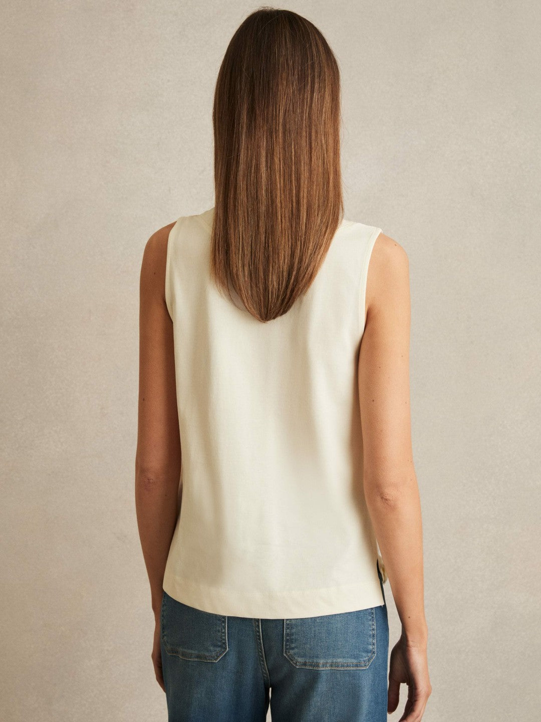 V-Neck Shell Top Ivory | Women