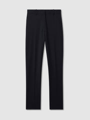 Petite Wool-Blend Tailored Flared Suit Trousers Navy | Women
