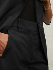 Wool-Blend Tailored Flared Suit Trousers Black | Women