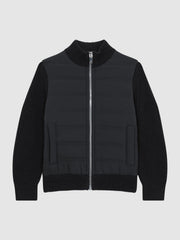 Junior Hybrid Zip Through Quilted Jacket Navy | Children & Baby