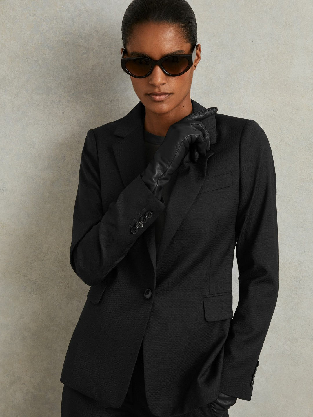 Petite Single Breasted Suit Blazer Black | Women