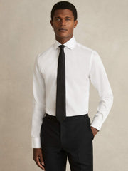 Regular Fit Cotton Sateen Striped Shirt White | Men
