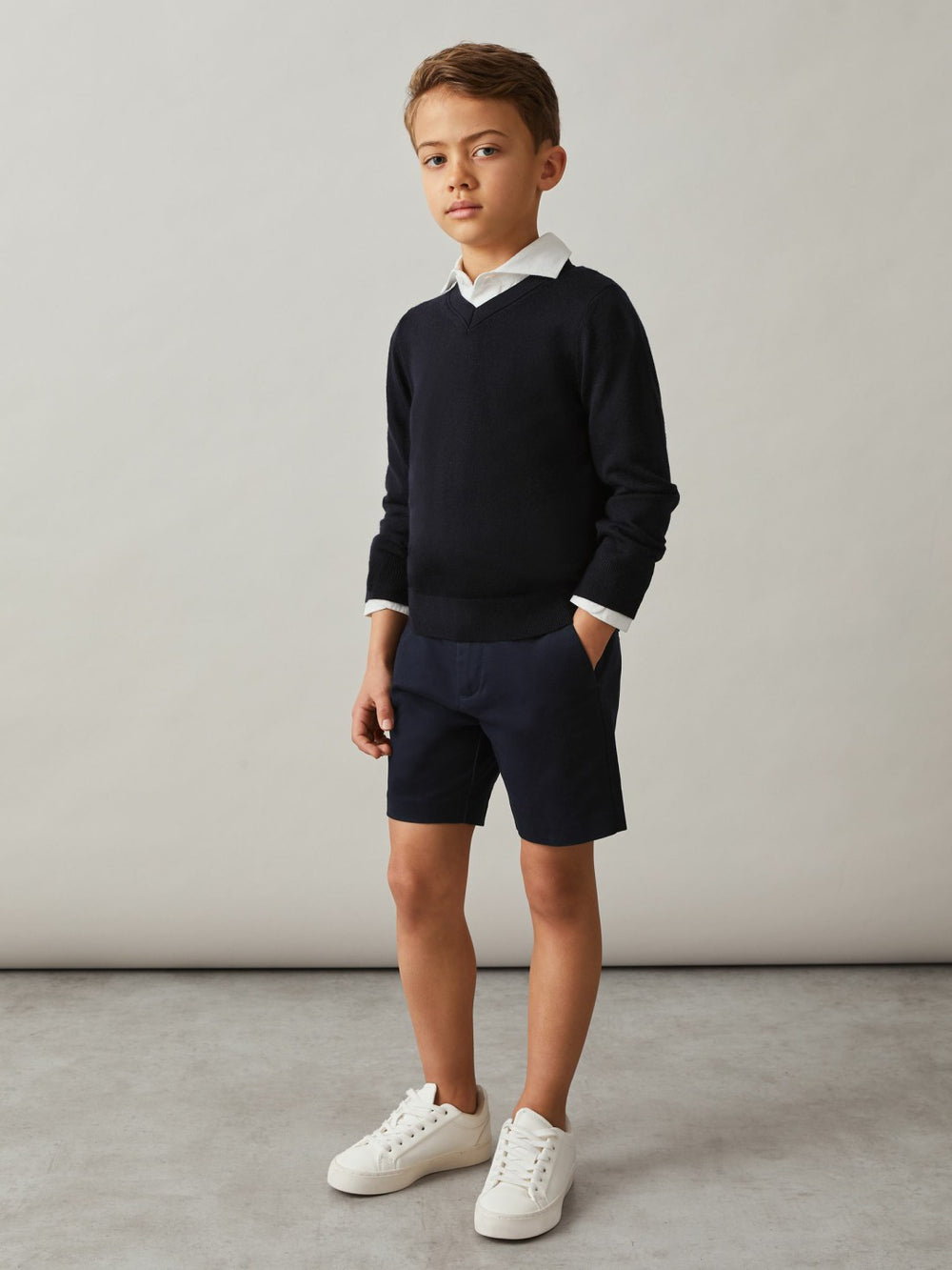 3-9 yrs Cotton Chino Shorts with Stretch Navy | Children & Baby