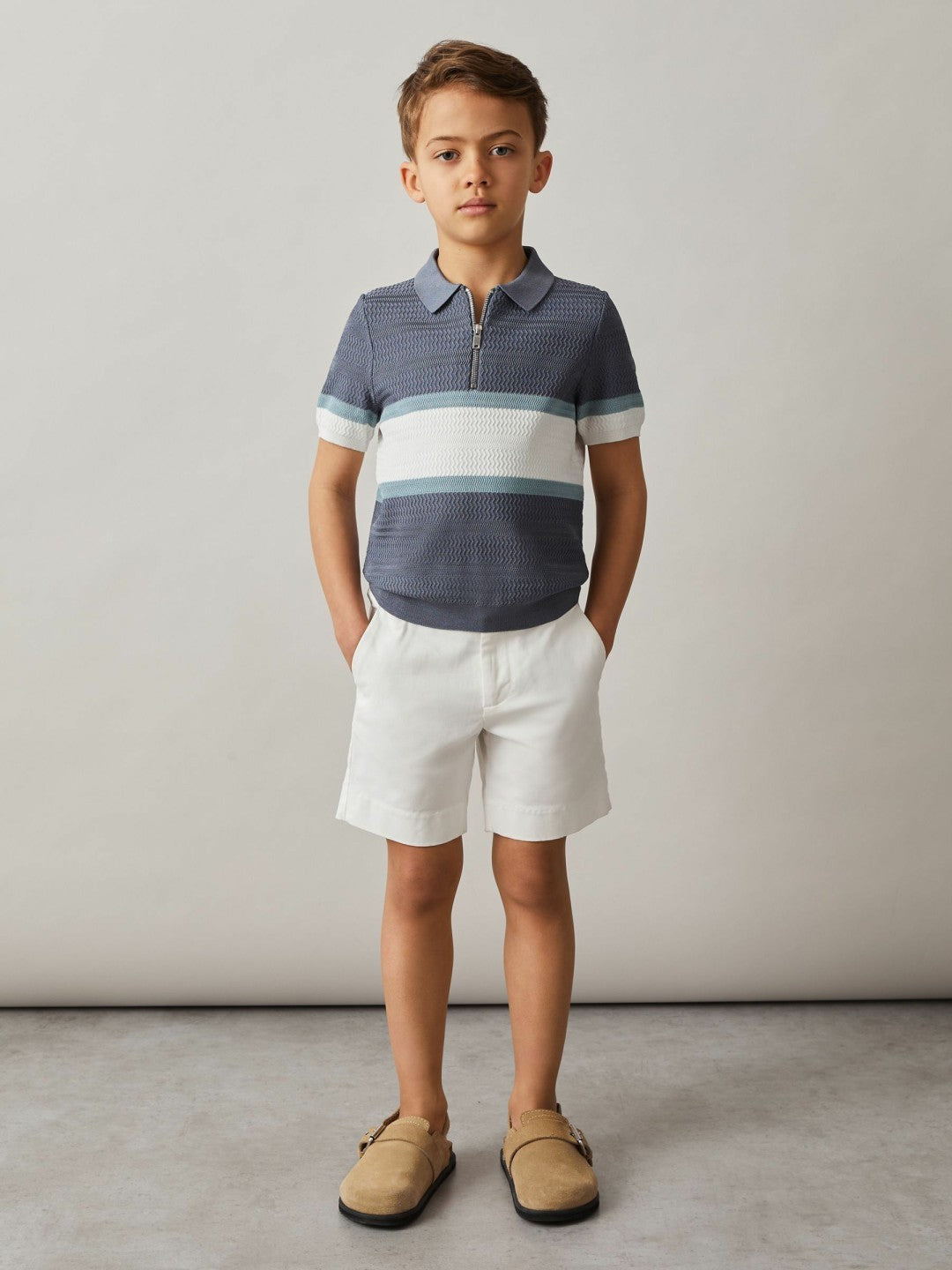 3-9 yrs Cotton Chino Shorts with Stretch White | Children & Baby
