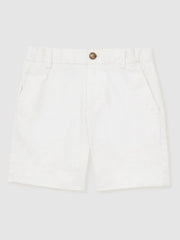 3-9 yrs Cotton Chino Shorts with Stretch White | Children & Baby