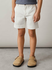 3-9 yrs Cotton Chino Shorts with Stretch White | Children & Baby