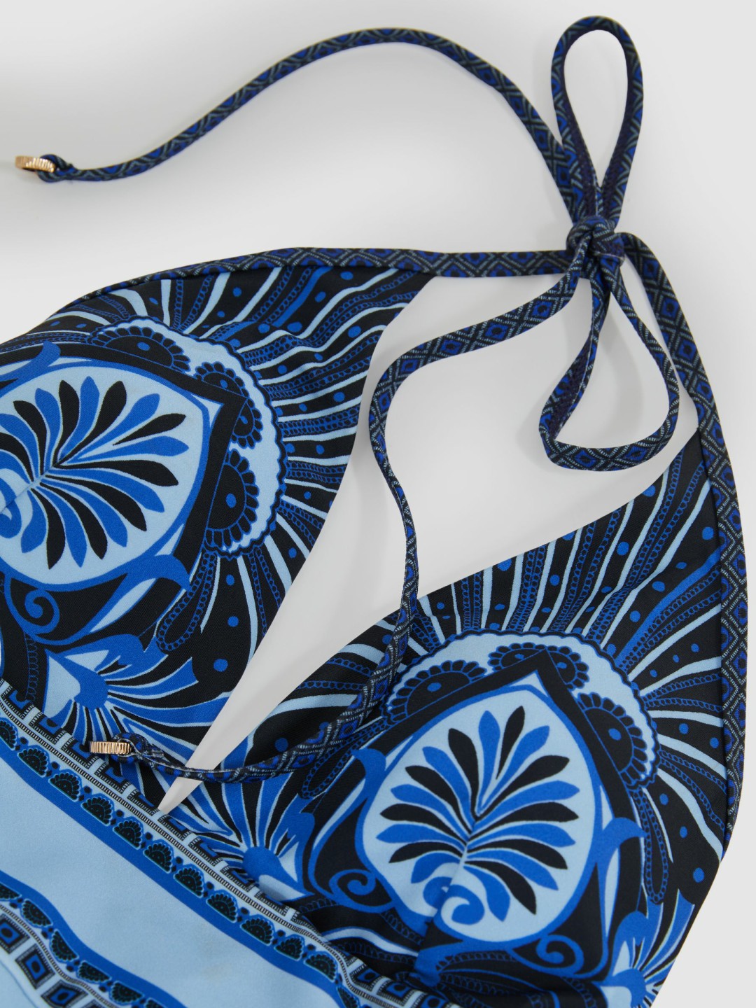 Halterneck Printed Swimsuit Blue | Women