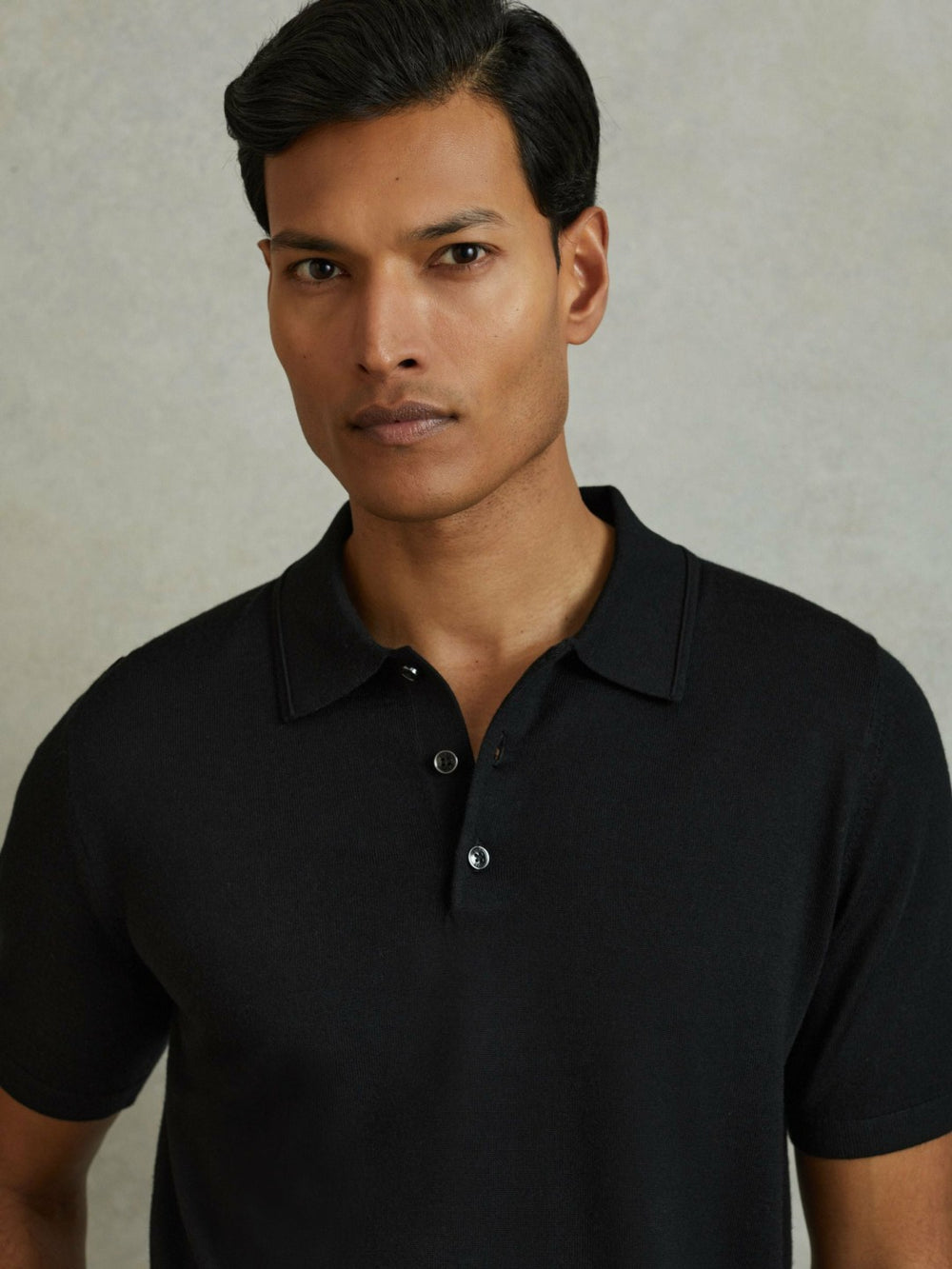 Merino Wool Polo Shirt Black | Men