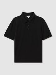 Merino Wool Polo Shirt Black | Men