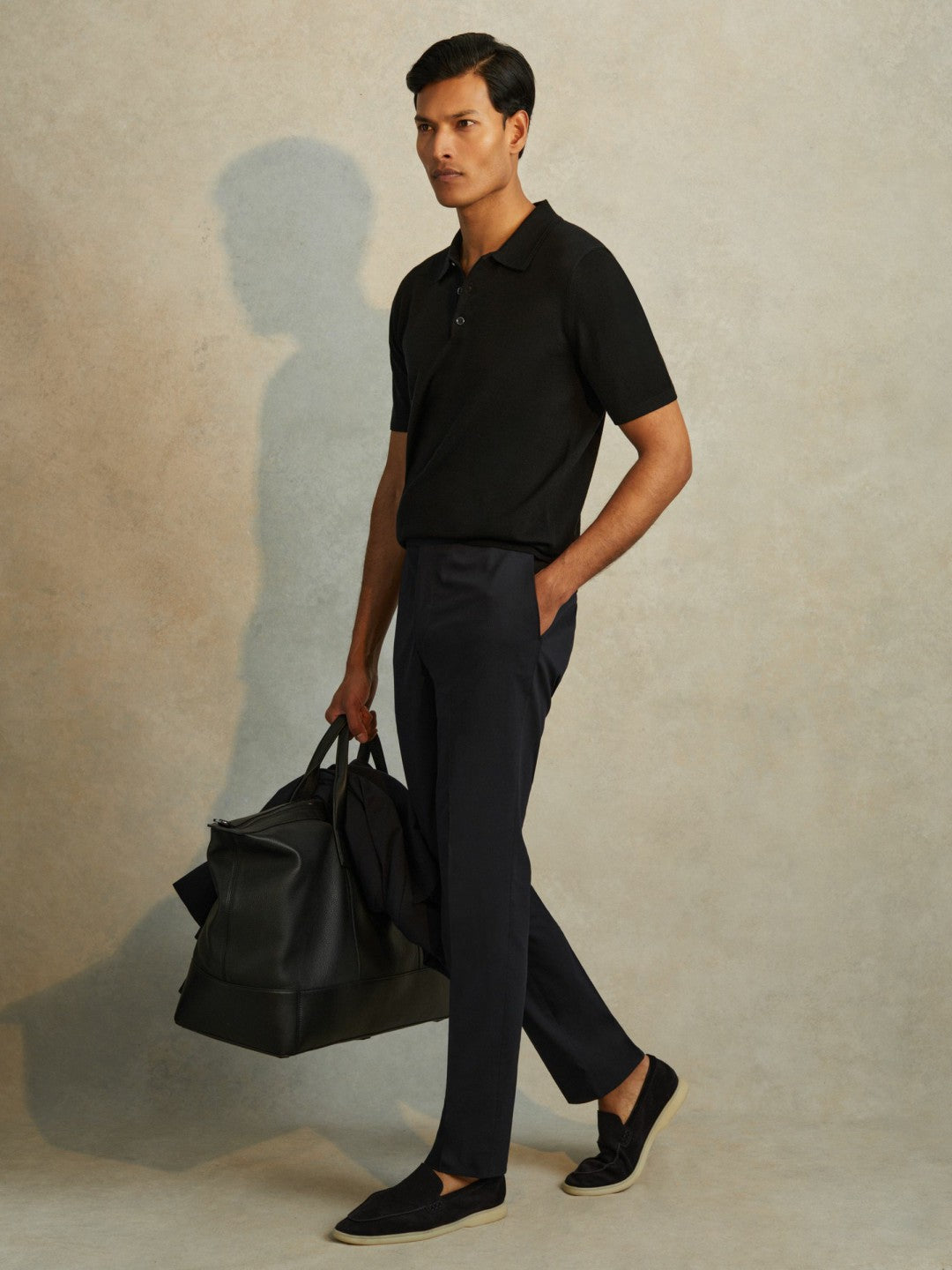 Merino Wool Polo Shirt Black | Men