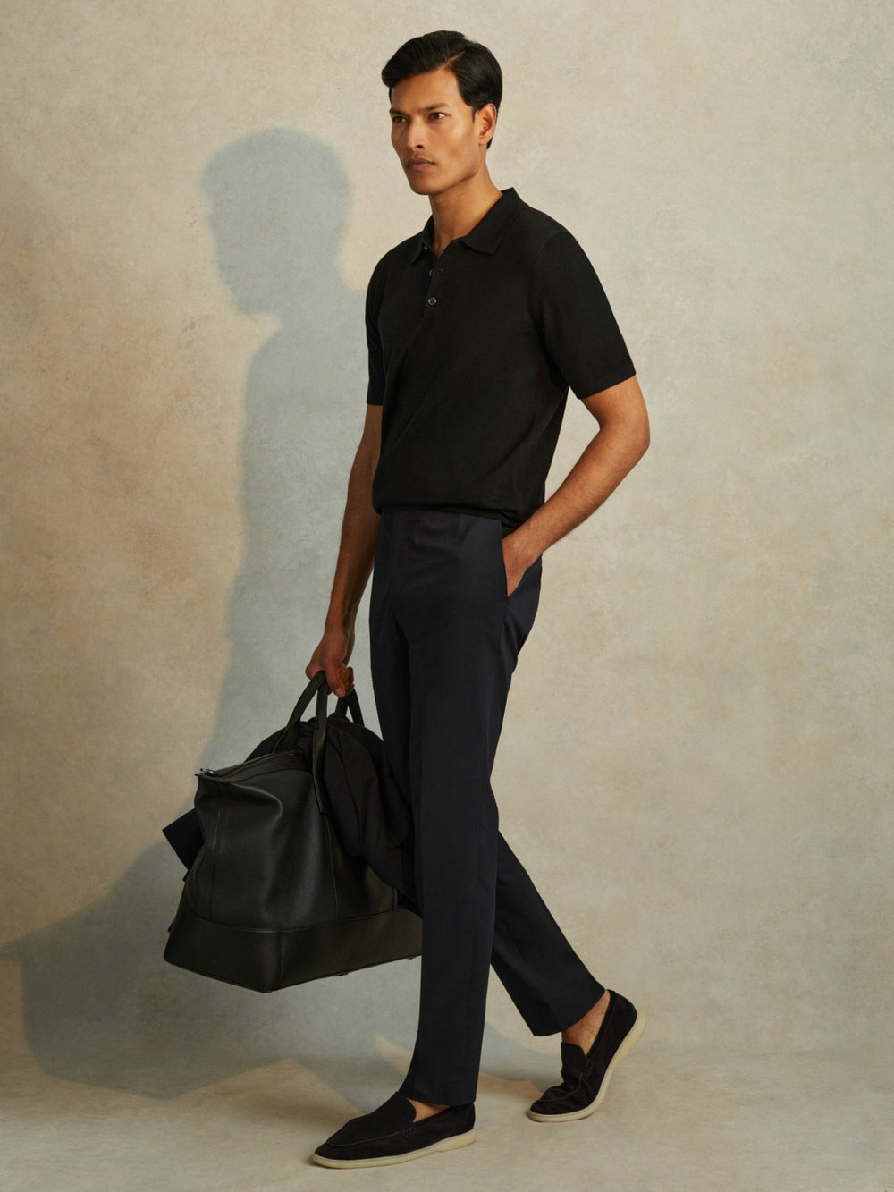 Merino Wool Polo Shirt Black | Men