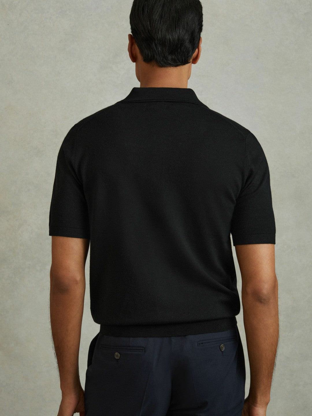 Merino Wool Polo Shirt Black | Men