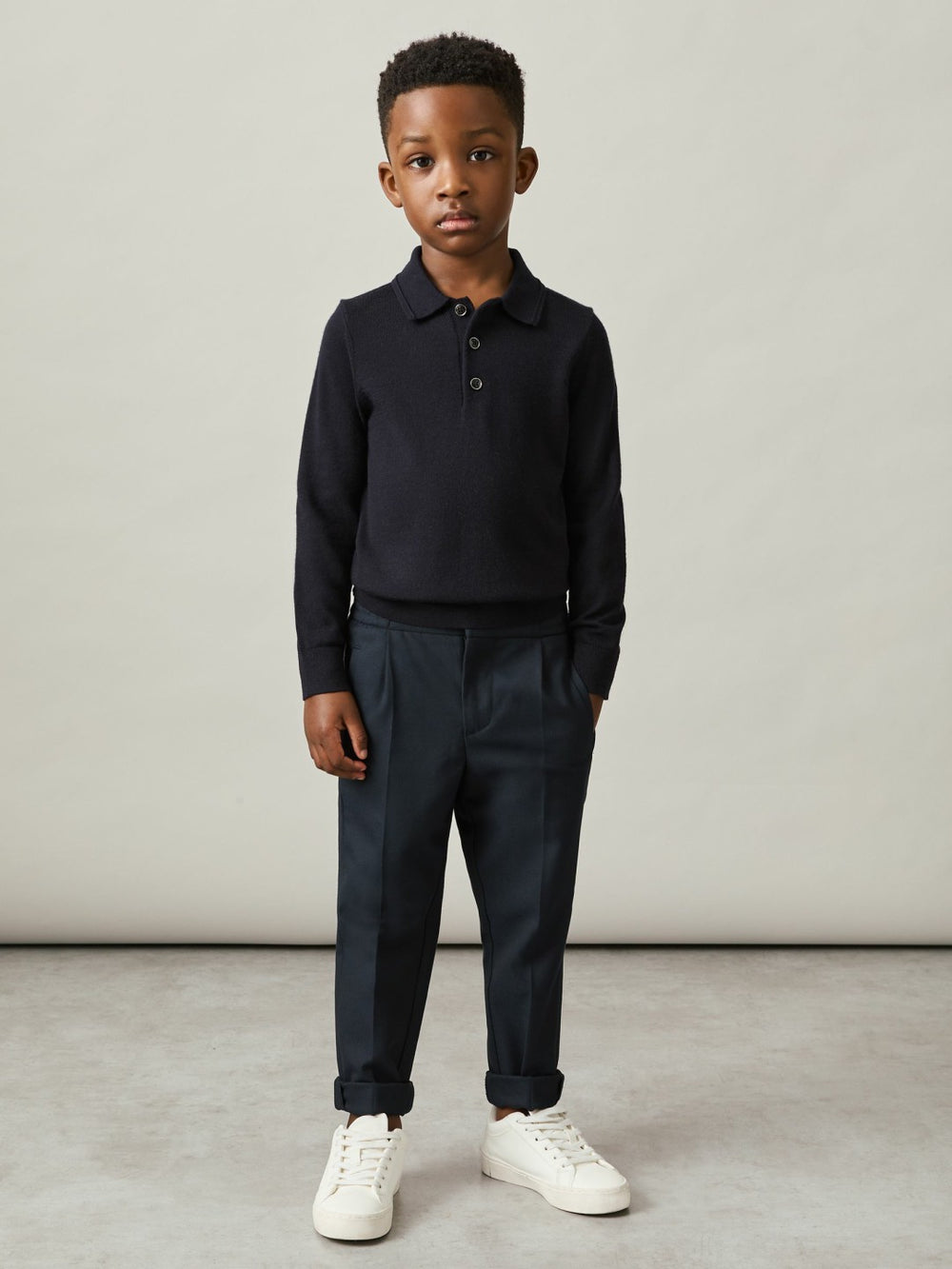 9-14 yrs Merino Wool Polo Shirt Navy | Children & Baby