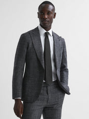 Textured Silk Blend Tie Black | Men