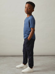9-14 yrs Technical Drawstring Cuffed Cargo Trousers Navy | Children & Baby