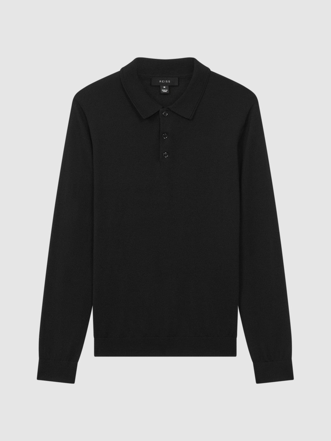Merino Wool Polo Shirt Black | Men