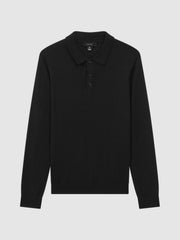 Merino Wool Polo Shirt Black | Men