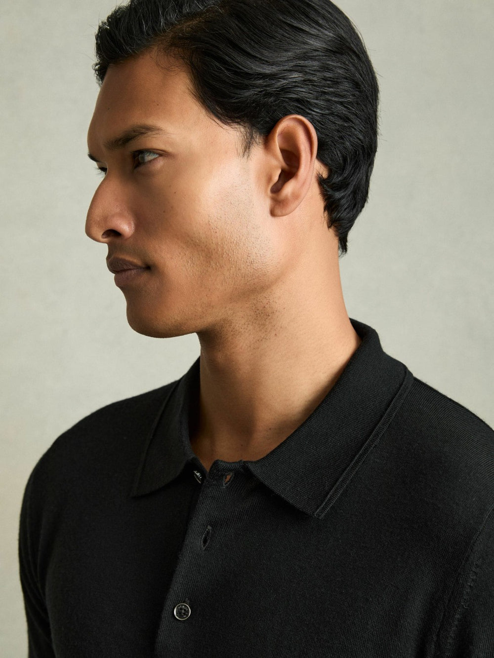 Merino Wool Polo Shirt Black | Men