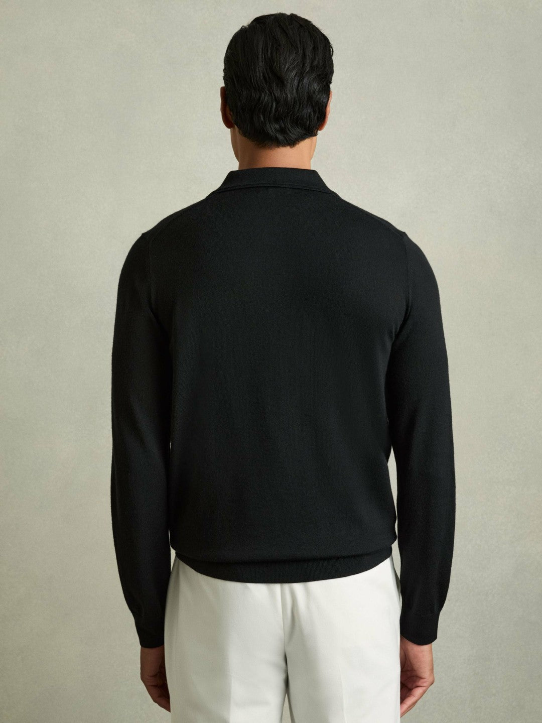 Merino Wool Polo Shirt Black | Men