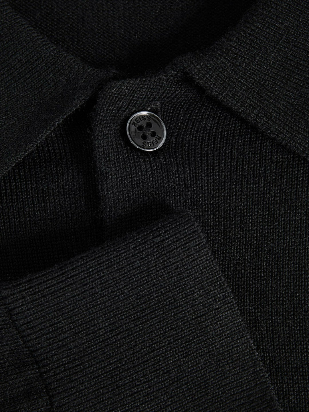 Merino Wool Polo Shirt Black | Men