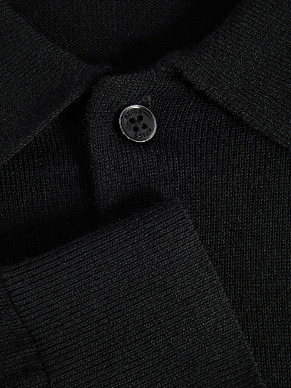 Merino Wool Polo Shirt Black | Men