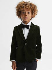 9-14 yrs Slim Fit Velvet Single Breasted Blazer Emerald | Children & Baby