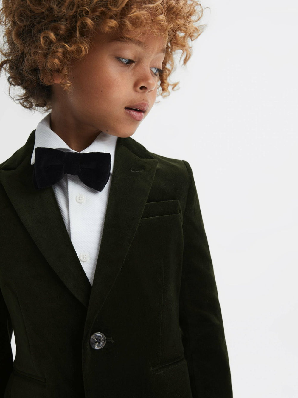 9-14 yrs Slim Fit Velvet Single Breasted Blazer Emerald | Children & Baby