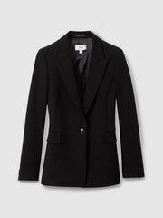 Tailored Single Breasted Suit Blazer Black | Women