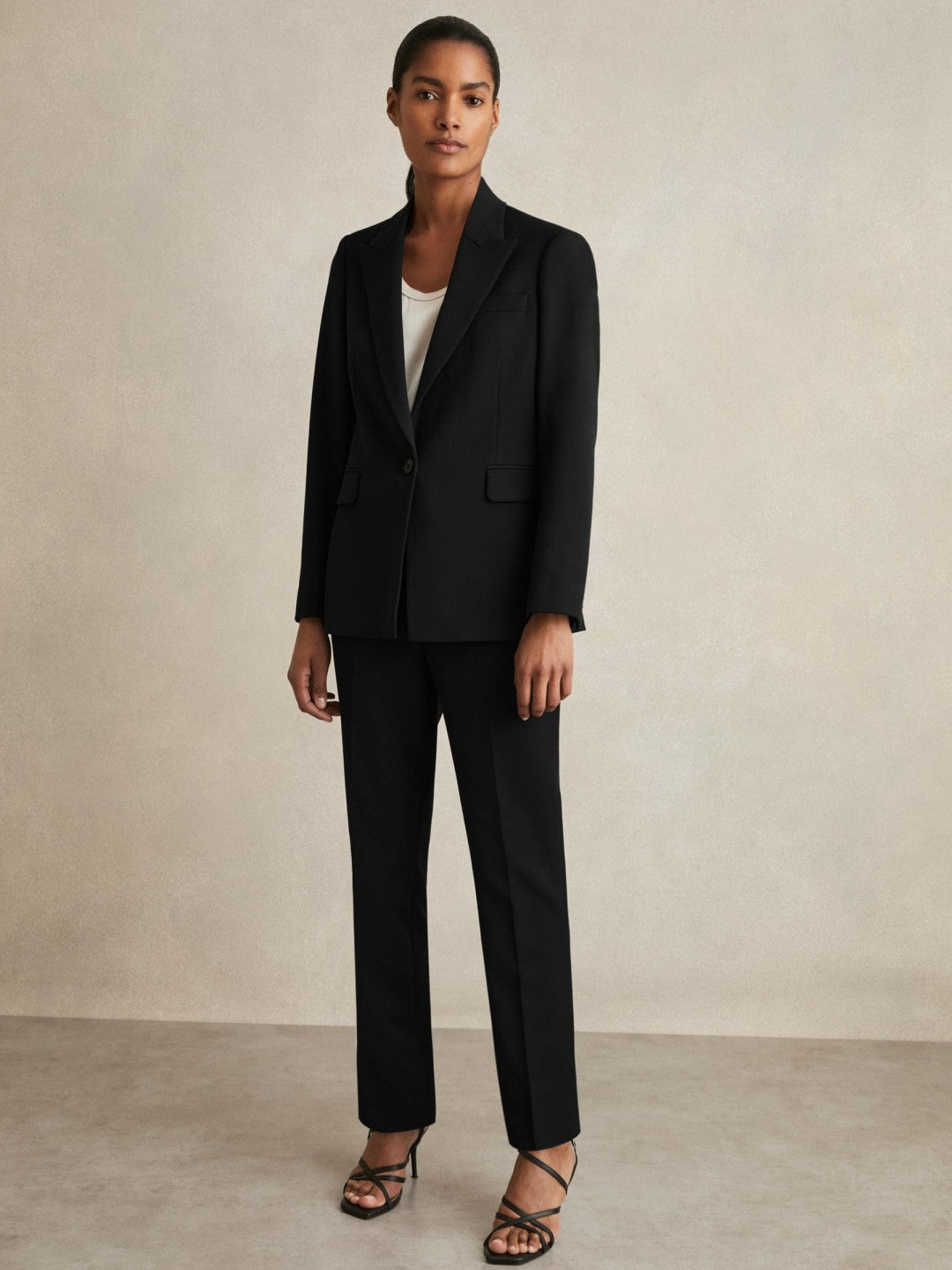 Tailored Single Breasted Suit Blazer Black | Women