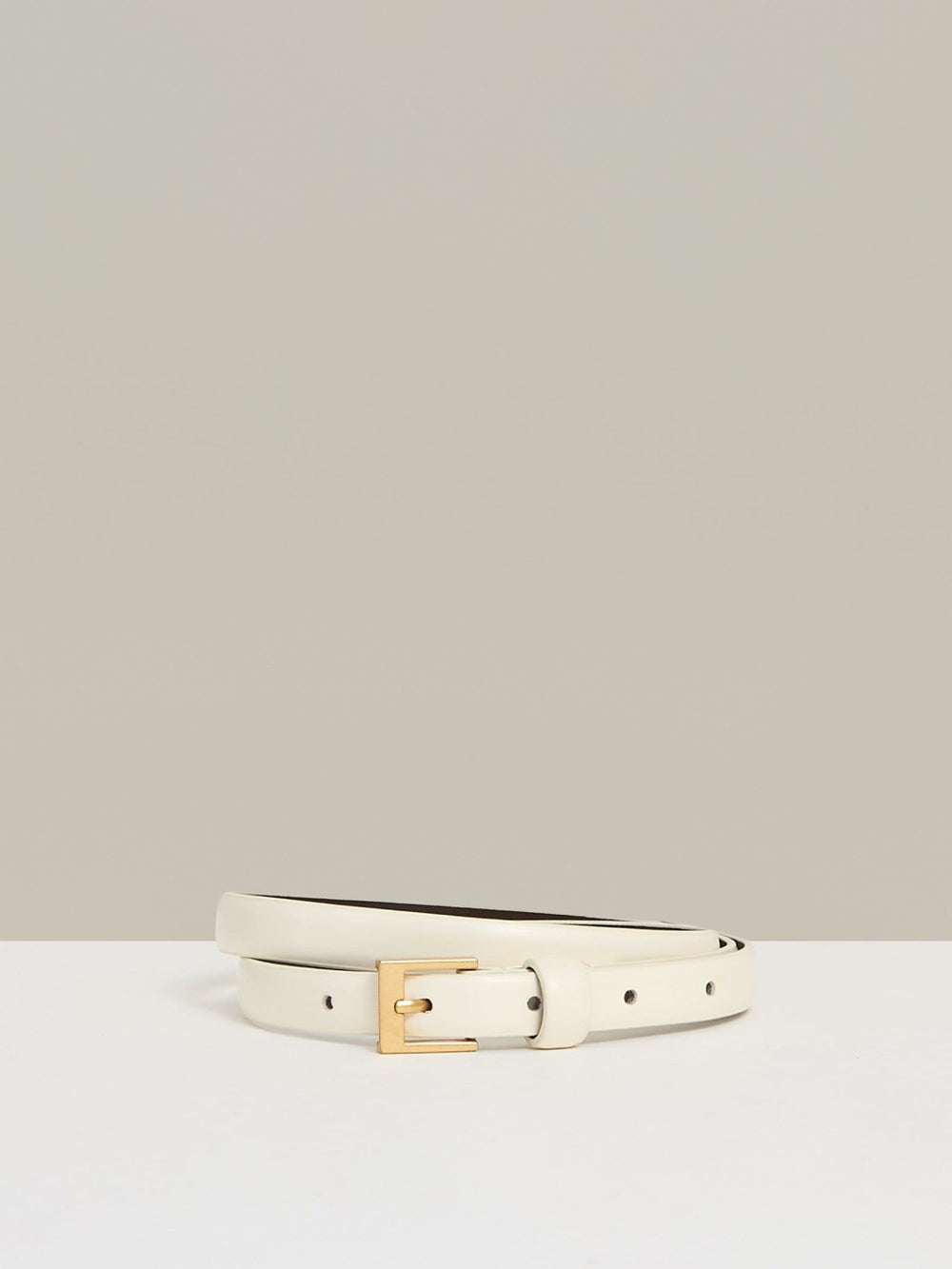 Thin Leather Belt Off White | Women