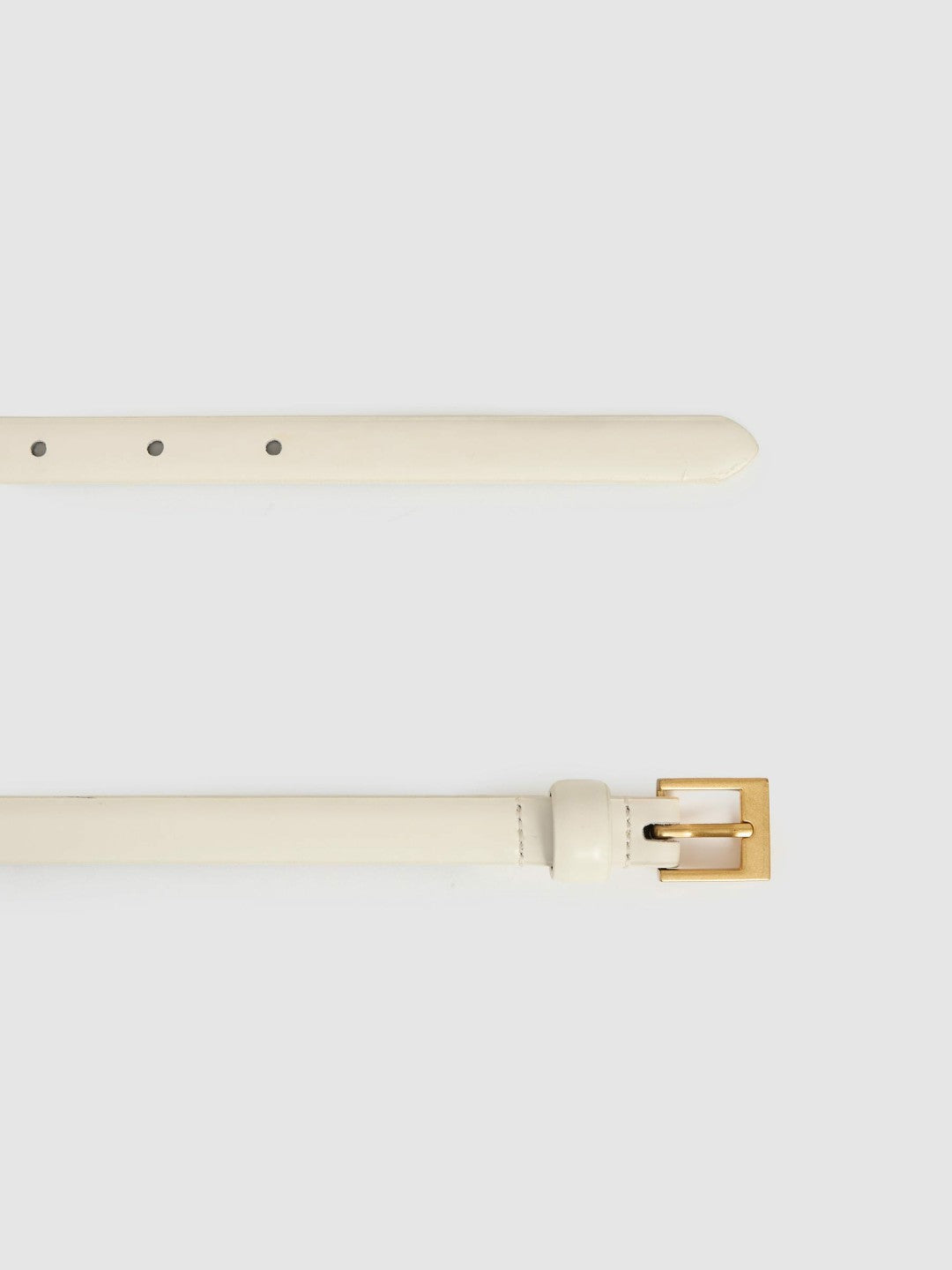 Thin Leather Belt Off White | Women