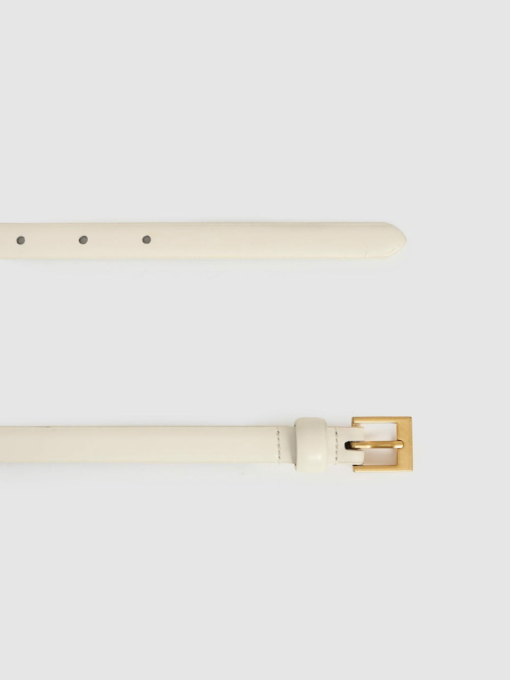 Thin Leather Belt Off White | Women